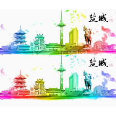 炫彩泼墨盐城建筑城市