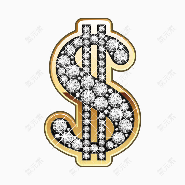水晶金色货币符号