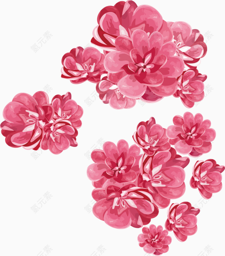粉色樱花矢量图