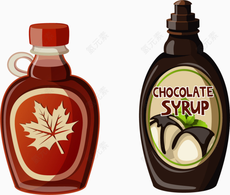 矢量手绘灌装调味料