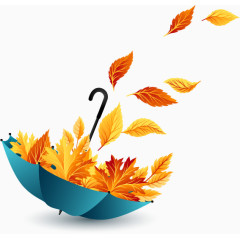 雨伞枫叶创意设计矢量素材