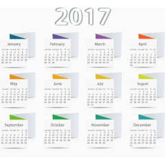 2017日历台历矢量模板