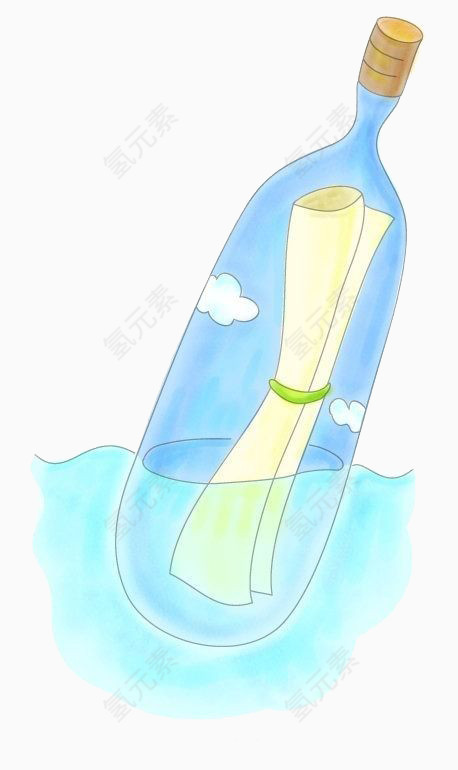 天空蓝色瓶子