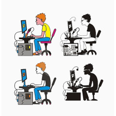 正在编写程序的程序员