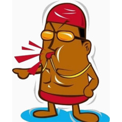 吹哨子的人物卡通素材