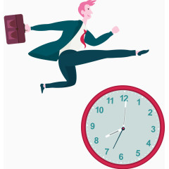 矢量手绘跨越时间的男人