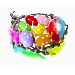 创意布饰鸟巢和蛋