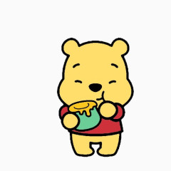 卡通小熊吃蜂蜜