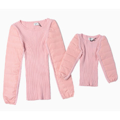 圆领长袖亲子装