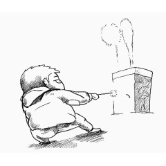 男孩放鞭炮简笔画