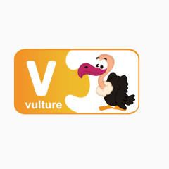 创意矢量动物英文字母V