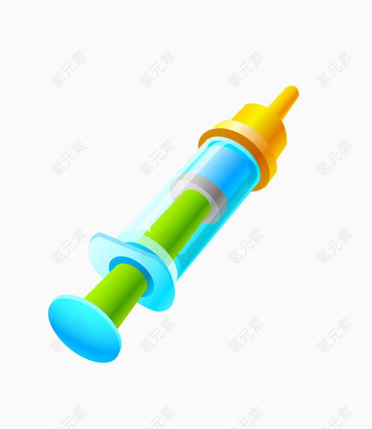 立体医疗彩色注射器