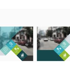 矢量简单色彩商务杂志设计素材