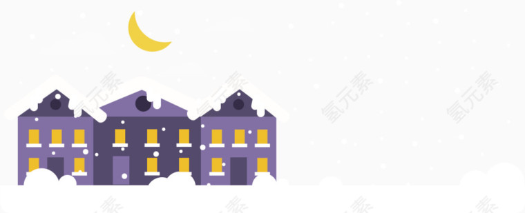 夜景房子冬季素材