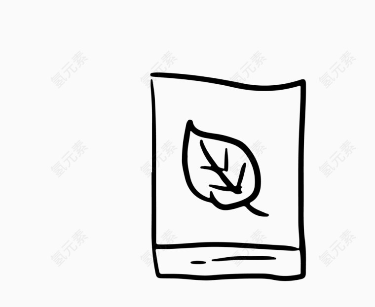 创意灵感手绘树叶草稿