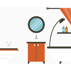 平面卫生间矢量图