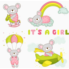 可爱的老鼠矢量