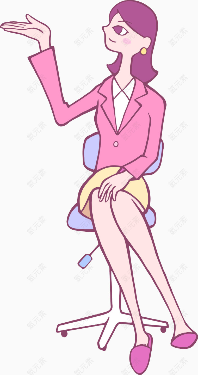 粉红摊手女郎