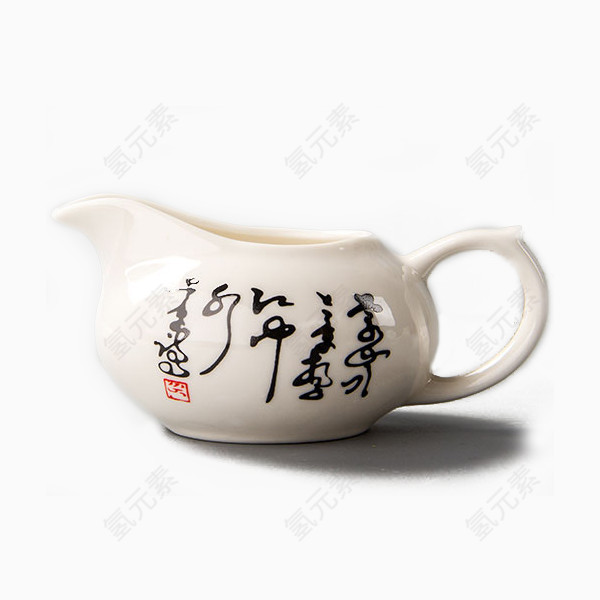 唐诗白瓷公道壶