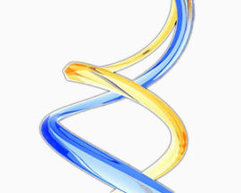 黄蓝玻璃质感丝带