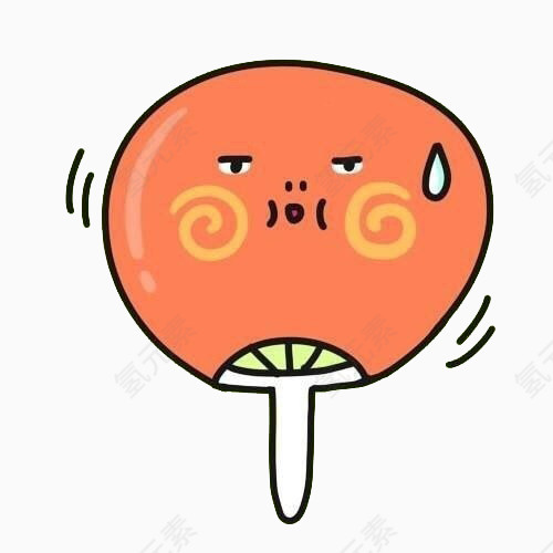 可爱吹起扇子