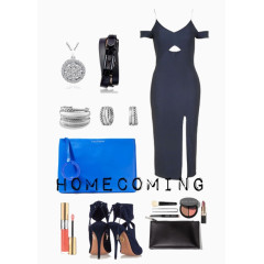 深蓝色连衣裙搭配