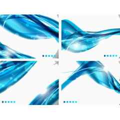 彩带波浪蓝色水