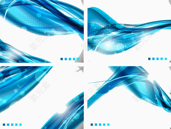 彩带波浪蓝色水