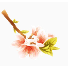 色彩手绘树梢小花