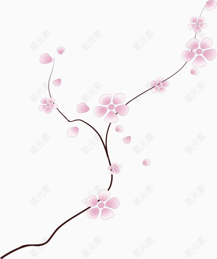 粉色梅花矢量图