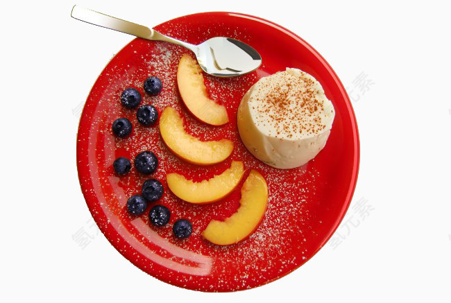 红盘子上的美味点心