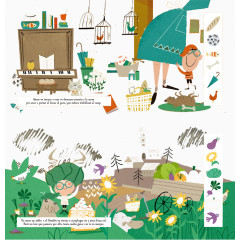 手绘家庭和花园图