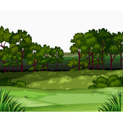 矢量卡通绿色森林素材