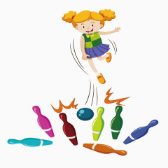 玩保龄球的女孩