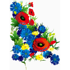 矢量鲜艳花朵图