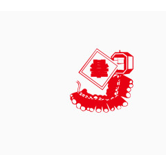 矢量 福字 春爆竹