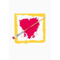 颜料画心形矢量图