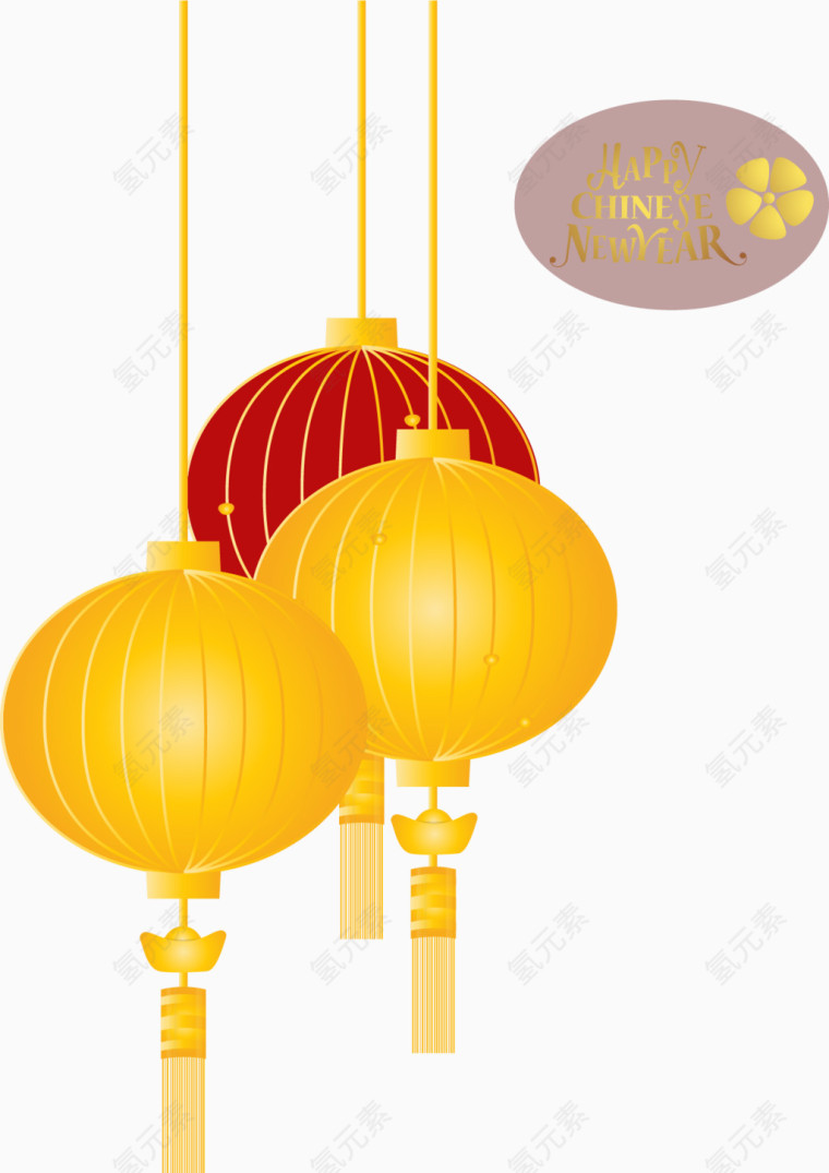 红色黄色节日挂饰