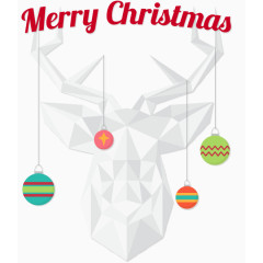 银色几何驯鹿头像