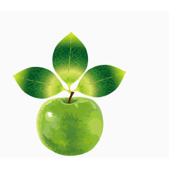 矢量绿色苹果