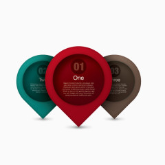 矢量定位标识ppt素材 目录小标