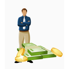 矢量卡通图案物质生活炫富