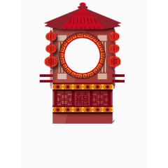 红色花轿矢量图