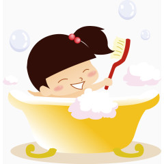 可爱女孩洗澡澡