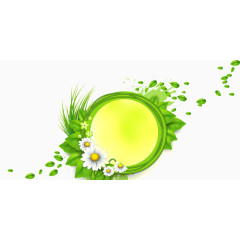 春季绿叶鲜花装饰效果