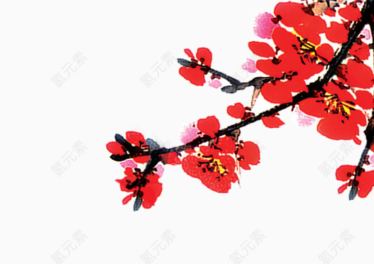 梅花 红色 喜庆 新年