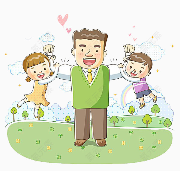 爸爸和孩子玩耍