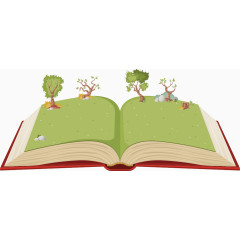 矢量书本上的小树