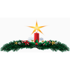 圣诞节蜡烛装饰圣诞枝