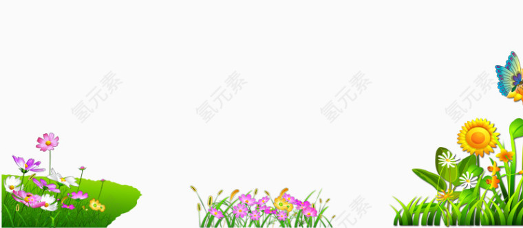 花卉花朵绿叶草地